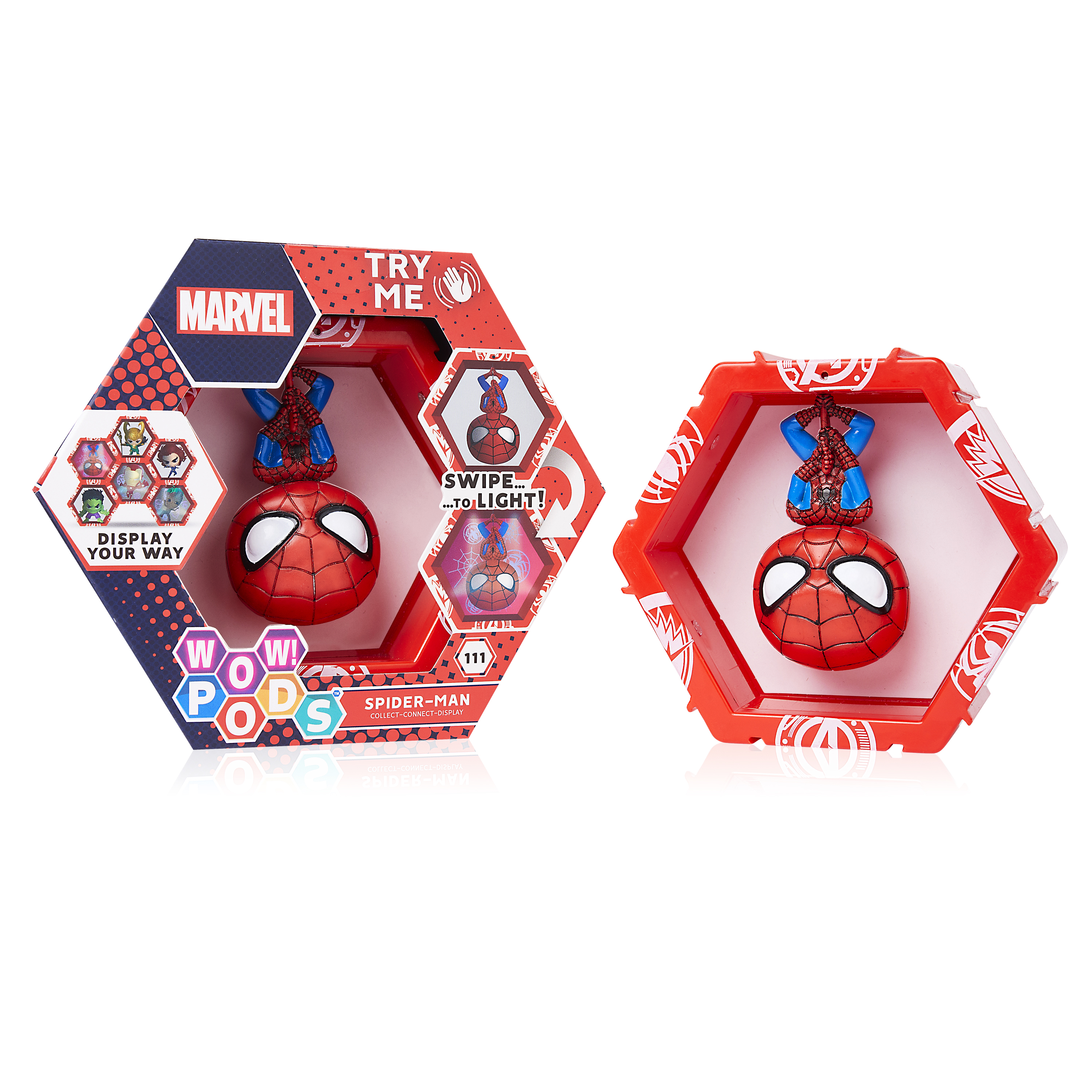 POD MARVEL SPIDERMAN 111 SERIES 1 SWIPE TO LIGHT Details about   WOW 