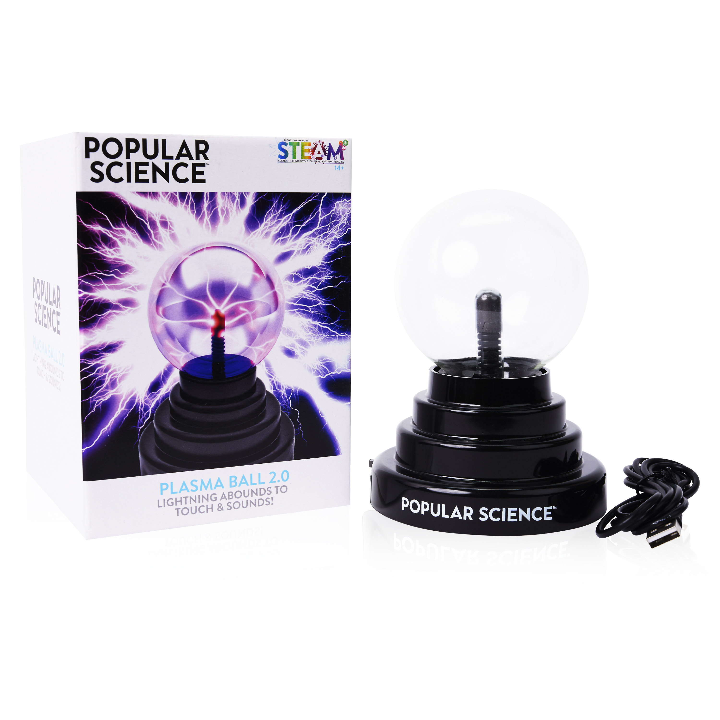 Popular Science Plasma Ball 2.0 Touch Activated Lights And Sounds Free UK Post! 